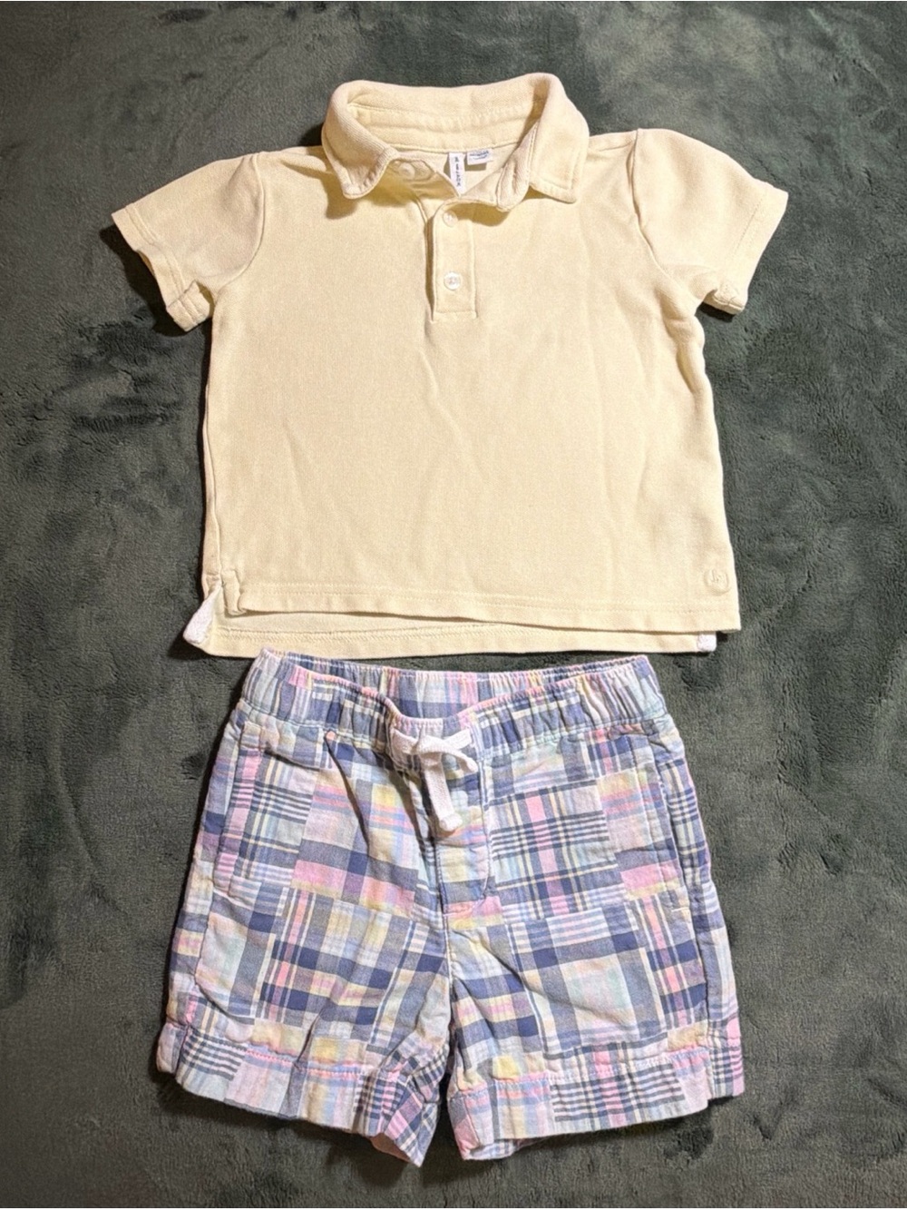Janie and Jack Cream Knit Polo Top